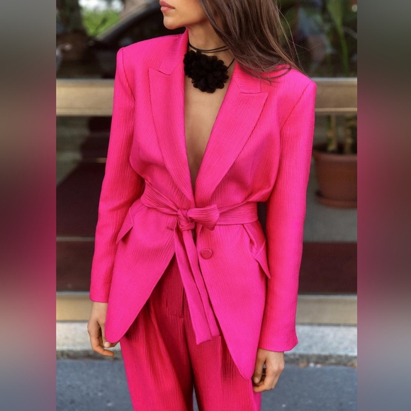 Zara Jackets & Blazers - Zara x Barbie Limited Edition Belted Blazer NWT